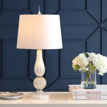 Maddie 28" Glass/Metal LED Table Lamp - JONATHAN Y